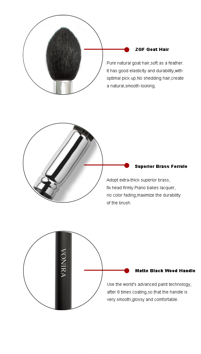 Tapered Powder Brush With Extremely Comfortable ZGF Goat Hair