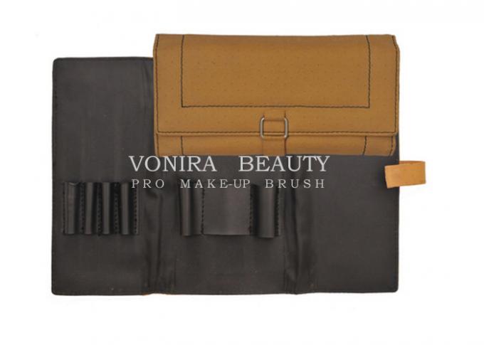Customized Roll Up Makeup Brush Bag With Brush Holder , Roll Up Cosmetic Bag