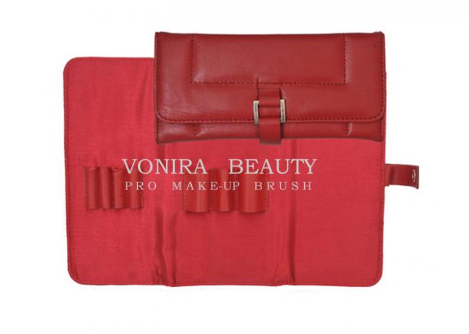 Customized Roll Up Makeup Brush Bag With Brush Holder , Roll Up Cosmetic Bag
