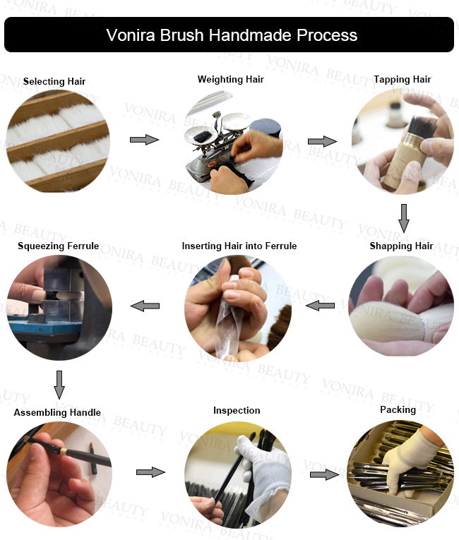 Special Handle Animal Real Hair Makeup Brushes Soft Cosmetics Applicator