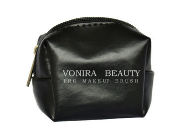 Portable PU Leather Travel Makeup Brush Bag / Fake Leather Cosmetic Brush Bag