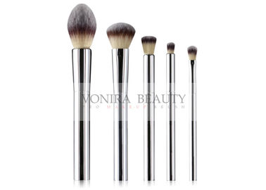 Gorgeous Mental Handle Synthetic Makeup Brushes Simple Cosmetics Set