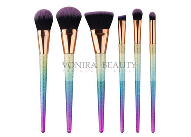 6PCS Glistening Look Synthetic Makeup Brushes Gradual Color Handle