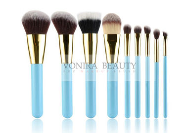 9PCS New  Facial Mass Level Makeup Brushes Blue Cosmetics Applicator