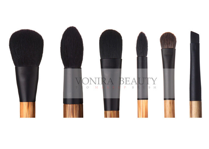 Custom 6 Piece Private Label Makeup Brushes Set High End Animal Hair