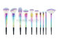 Beautiful Rainbow 10 pcs Nature Fiber Makeup Brush Set For Salon And Daily Use