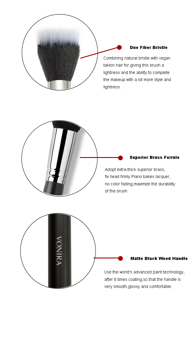 Duo Fiber Kabuki High Quality Makeup Brushes Natural Goat Hair And