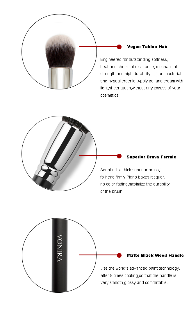 Detail Round Top Blender Face Brush With High Quality Duet Color