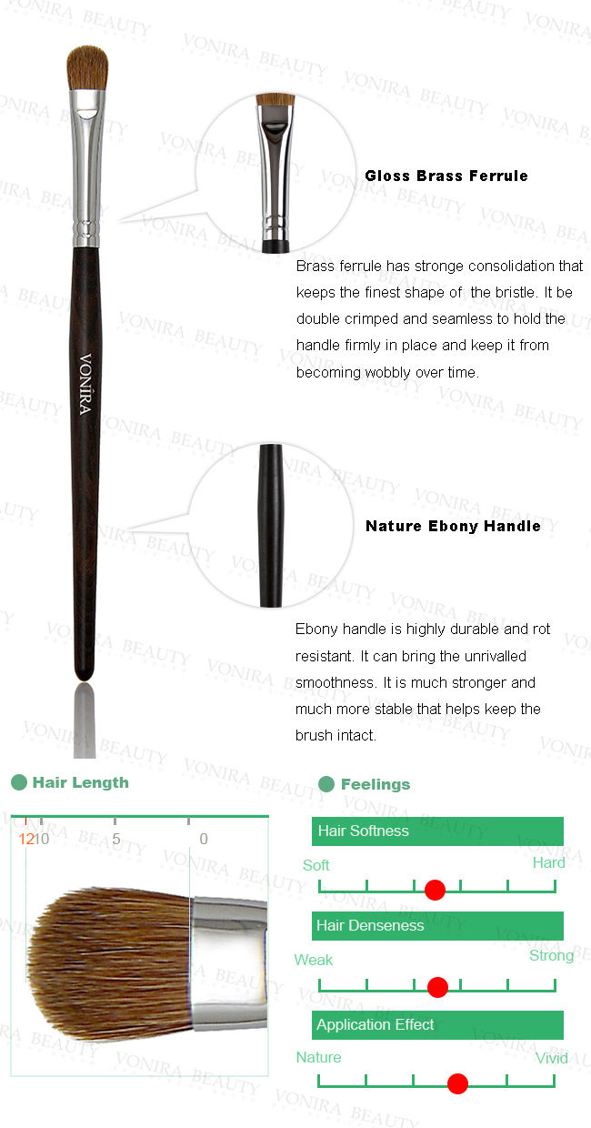 Custom Luxury Oval Makeup Brush Finest Sable Hair Makeup Brushes