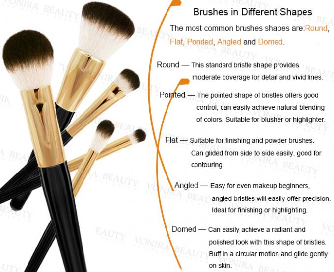 Classic Goat Hair Makeup Brush Set Three Tone Natural Hair Makeup