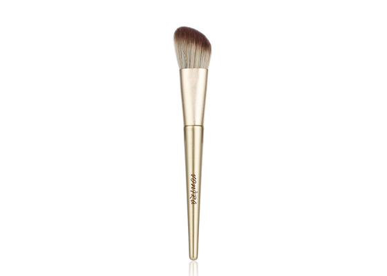 Vonira Beauty Studio Makeup Angled Blush Brush Contour Cheek Brush With Golden Aluminum Ferrule Birch Wooden Handle