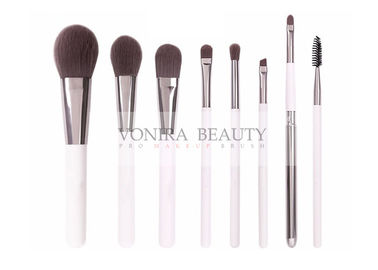 Antibacterial Treated Synthetic Makeup Brushes White Handle Handmade