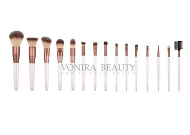 Chocolate Color Synthetic Makeup Brushes With Pearl White Handle