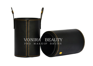 Customized High Quality Leather Makeup Brush Holder Case Cosmetic Cylinder