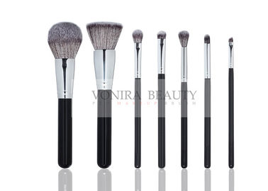 Professional Affordable Synthetic Fiber Bristles Makeup Brushes With Gloss Silver Ferrule