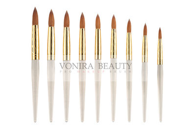 Elegant Pearl Nail Art Brush With Beautiful Carved Gold Ferrule For Different Type Nail Painting