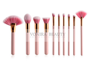 Economic 15 Pcs Pink Handle Synthetic Hair Makeup Brushes Set