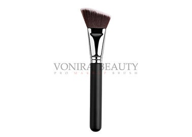 Durable Black Color Private Lable Makeup Brushes , Angled Buffing Sculpting Brush