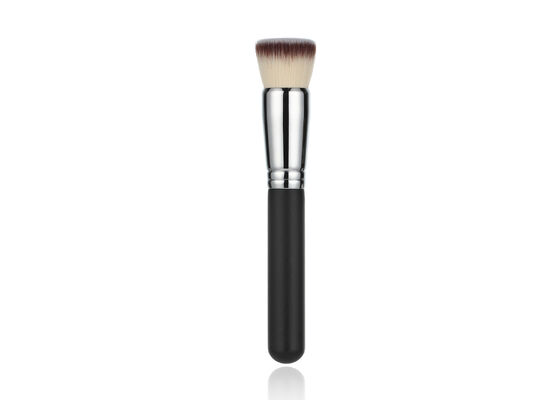 Vonira Beauty Luxury Flat Top Kabuki Makeup Foundation Brush With Silver Copper Ferrule Wooden Handles