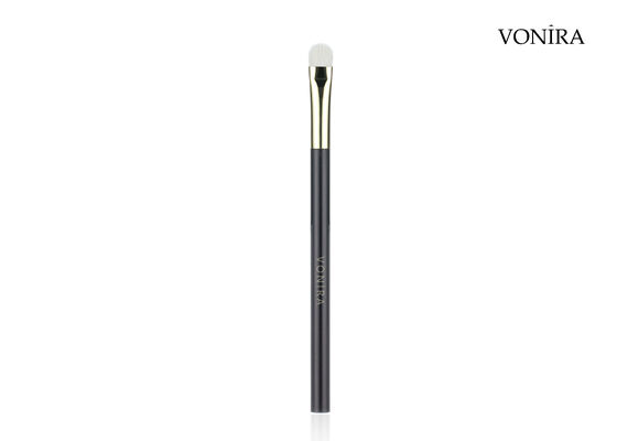 Vonira Custom Wholesales Natural White Goat Hair Flat Dark Brown Handle Eye Shader Makeup Brush