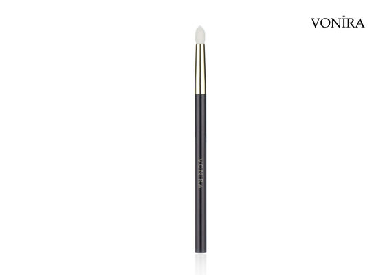 Vonira Custom Wholesales Natural White Goat Hair Flat Dark Brown Handle Eye Crease Makeup Brush