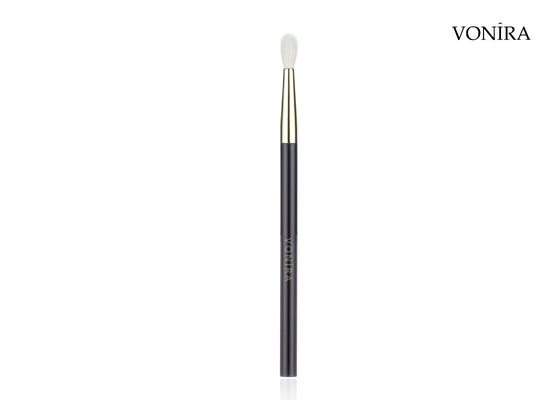 Vonira Custom Wholesales Natural White Goat Hair Flat Dark Brown Handle Small Detail Eye Blending Makeup Brush
