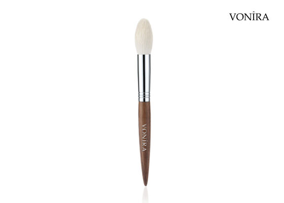 Vonira Custom Wholesale Natural White Goat Hair Brown Ebony Handle Face Makeup Highlighter Brush