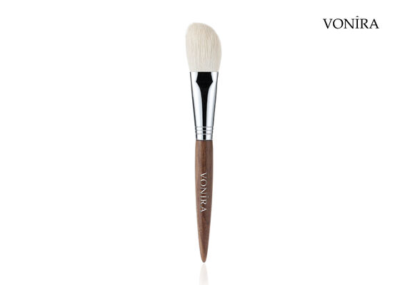 Vonira Custom Wholesale Natural White Goat Hair Brown Ebony Handle Face Makeup Contour Blush Brush