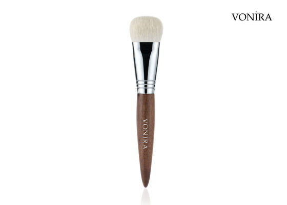 Vonira Custom Wholesale Natural White Goat Hair Brown Ebony Handle Face Makeup Foundation Brush