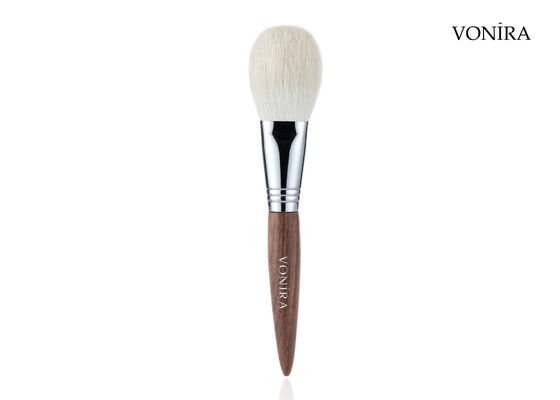 Vonira Custom Wholesale Natural White Goat Hair Brown Ebony Handle Face Makeup Powder Bronzer Brush
