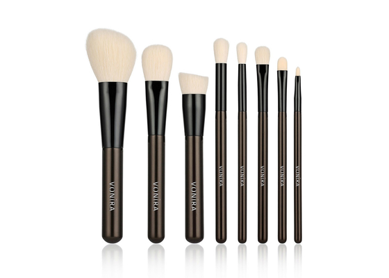 Vegan Synthetic Makeup Brushes Set Private Label 8PCS Black Cosmetic Brush Kit