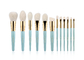 Green Gold 12 Pieces Essential Makeup Brushes Set with Custom Private Labe