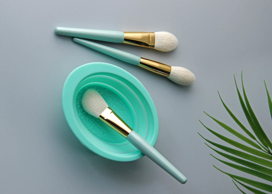 Green Gold 12 Pieces Essential Makeup Brushes Set with Custom Private Labe