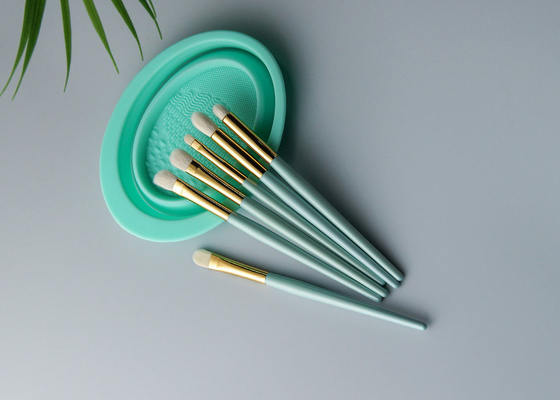 Green Gold 12 Pieces Essential Makeup Brushes Set with Custom Private Labe