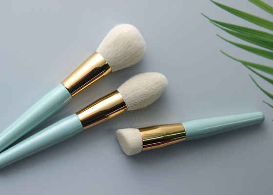 Green Gold 12 Pieces Essential Makeup Brushes Set with Custom Private Labe