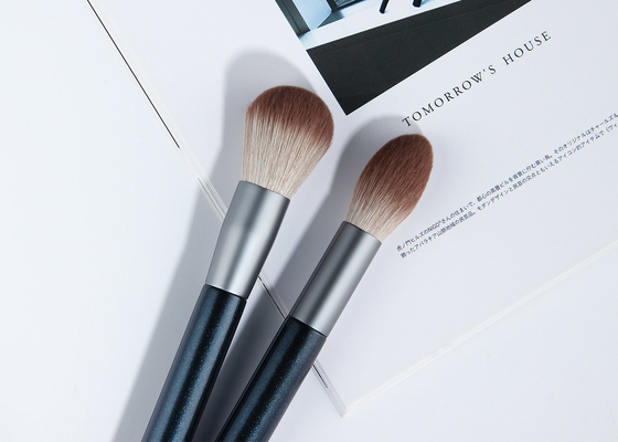 Naturally Function Corn Fiber Makeup Powder Brush With Glitter Birch Wooden Handle