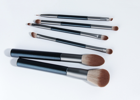 Naturally Function Corn Fiber Makeup Powder Brush With Glitter Birch Wooden Handle