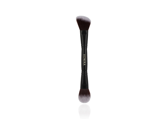 Vonira Professional Dual Ended Makeup Blush Contour Brush Double Sided Highlighter Bronzer Brush with Black Handles