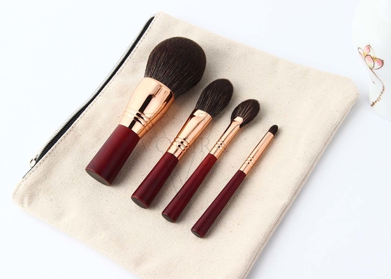 Vonira Beauty Red Rosy Color Essential Travel Brush Set 100%  Vegan Cruelty Free 8 Piece Mini Face Eye Makeup Brush Kit