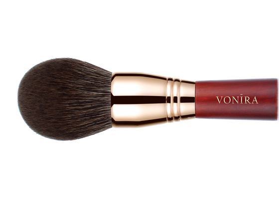 Vonira Beauty High Density Luxury Large Domed Powder Brush Rouded Diffusion Powder Makeup Brush with Rose Copper Ferrule