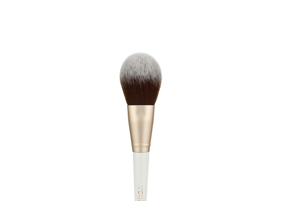 Vonira Beauty Studio Makeup Flat Powder Brush With Golden Aluminum Ferrule Birch Wooden Handle
