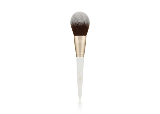Vonira Beauty Studio Makeup Flat Powder Brush With Golden Aluminum Ferrule Birch Wooden Handle