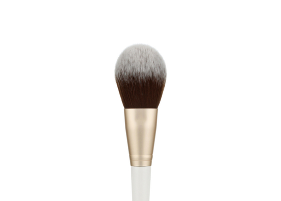 Vonira Beauty Studio Makeup Flat Powder Brush With Golden Aluminum Ferrule Birch Wooden Handle