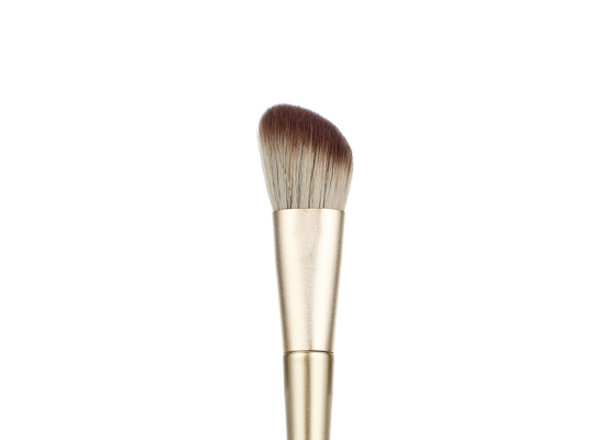 Vonira Beauty Studio Makeup Angled Blush Brush Contour Cheek Brush With Golden Aluminum Ferrule Birch Wooden Handle