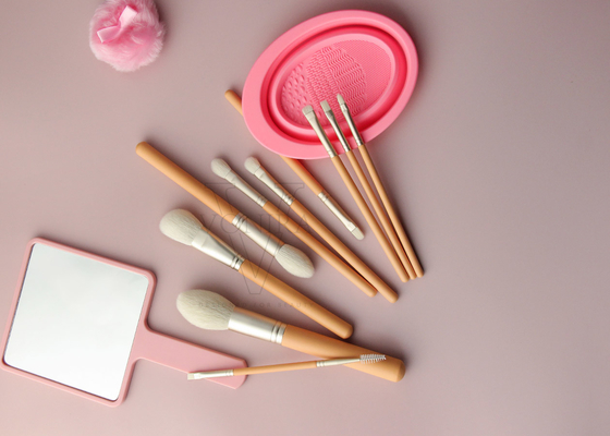 Vonira Beauty Custom Nude Pink Color Basic 10 Pieces Makeup Brushes Collection Set de Brochas de Maquillaje Profesional