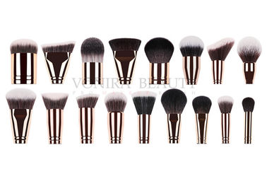 Custom Private Labeled Makeup Brushes High End Luxury With Rosy Brass Ferrule