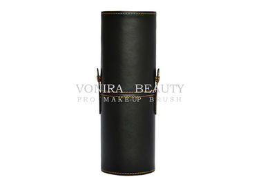 Customized High Quality Leather Makeup Brush Holder Case Cosmetic Cylinder