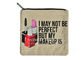 Fashionable Canvas Make Up Bag With Brush Holder / Brass Zip For Travel