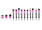 42PCs Full Line Cosmetic Makeup Brush Set With Pink Aluminum Ferrule &amp; Matte Black Wooden Handle