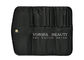 Portable Makeup Brush Roll Up Handbag Cosmetic Case Travel Magnetic Clasps Closure Black 10 Pockets Beauty Tools